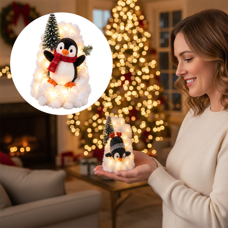 Penguin Christmas Stair Snow Decoration