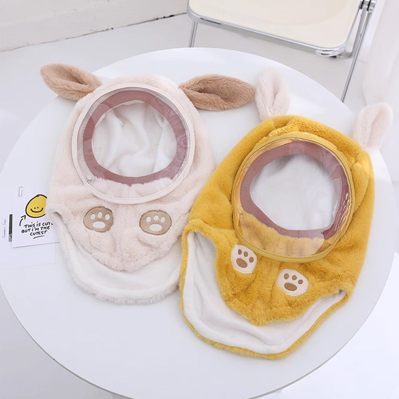 Hooded Fleece Hat with Visor  Wind