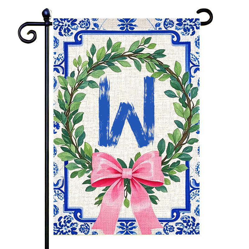 Letter Floral Garden Flag
