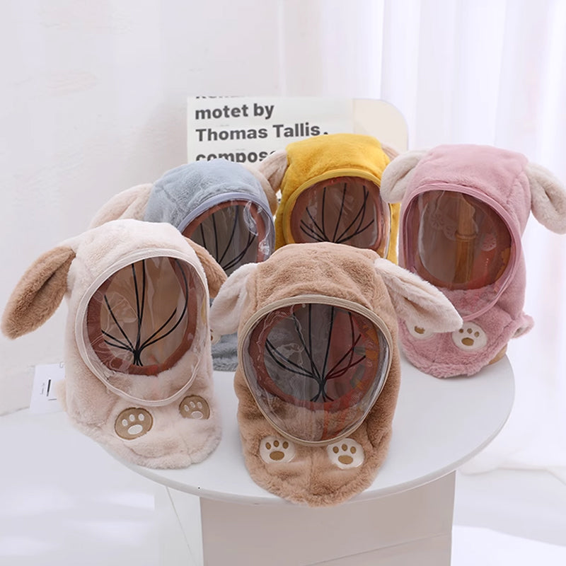 Hooded Fleece Hat with Visor  Wind