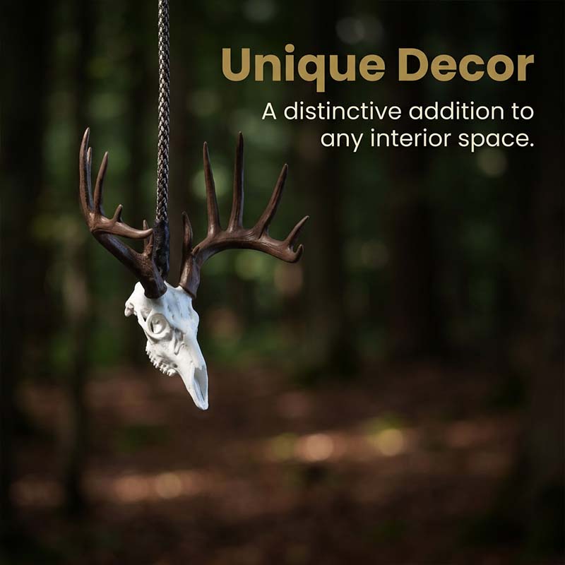 Whitetail Deer Skull Rearview Mirror Hanger