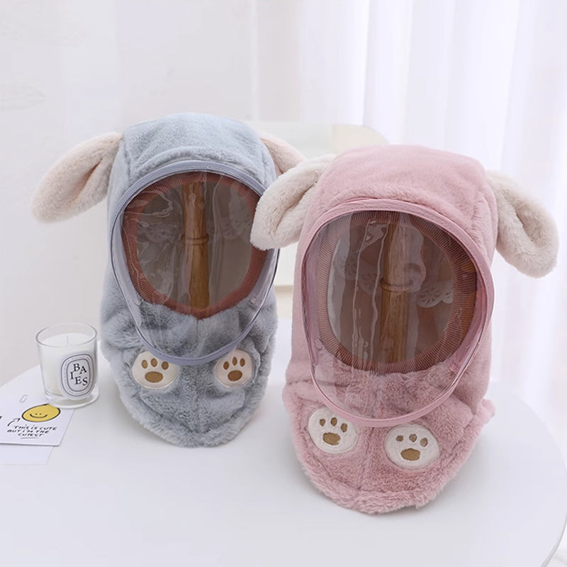 Hooded Fleece Hat with Visor  Wind