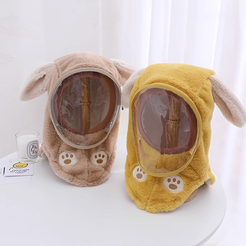 Hooded Fleece Hat with Visor  Wind
