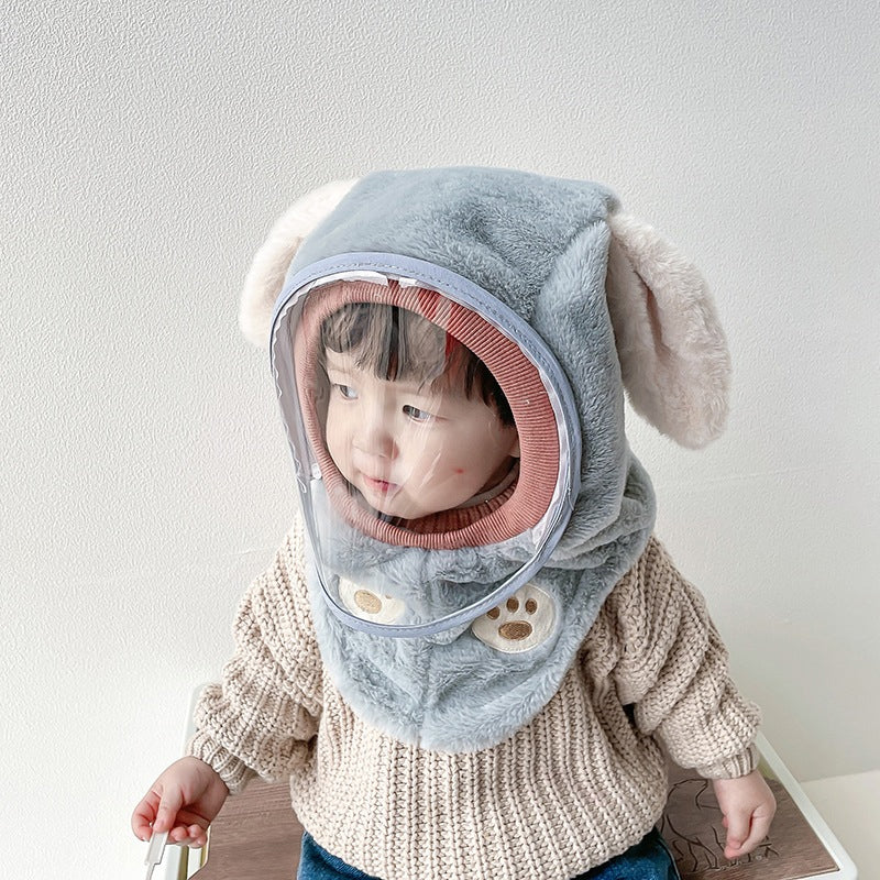 Hooded Fleece Hat with Visor  Wind