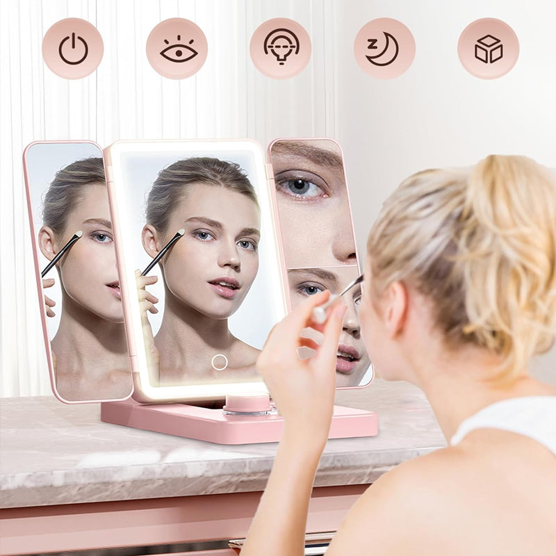Rechargeable Folding LED Makeup Mirror