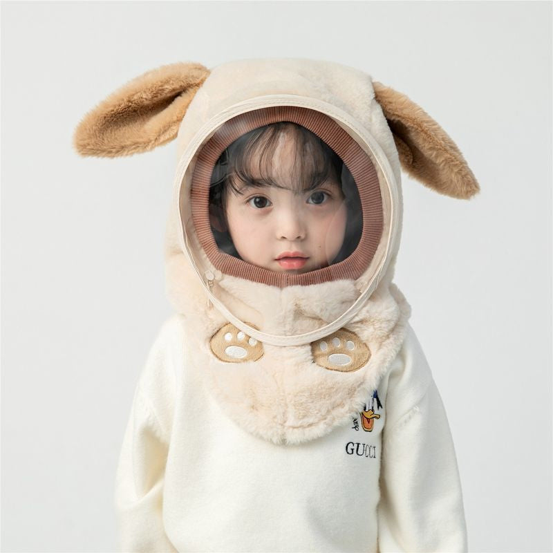 Hooded Fleece Hat with Visor  Wind