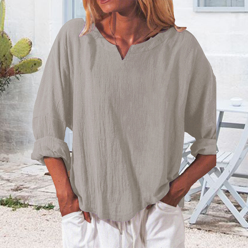 Womens Casual Solid V Neck T-shirt