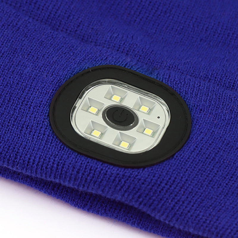 LED Bluetooth Warm Beanie Rechargeable Wireless Headset Hat Unisex
