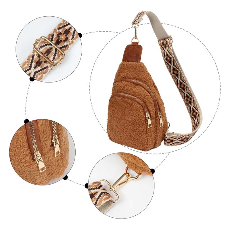 Autumn and winter plush messenger bag