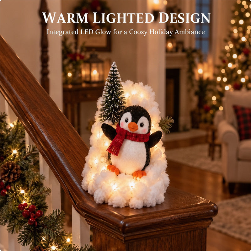 Penguin Christmas Stair Snow Decoration