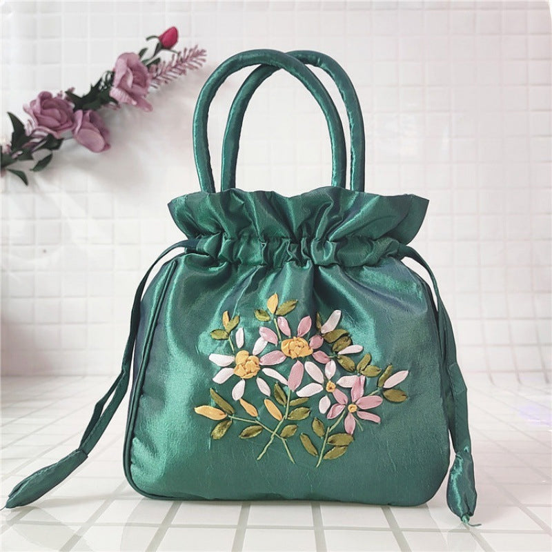 Embroidered Floral Pattern Pouch