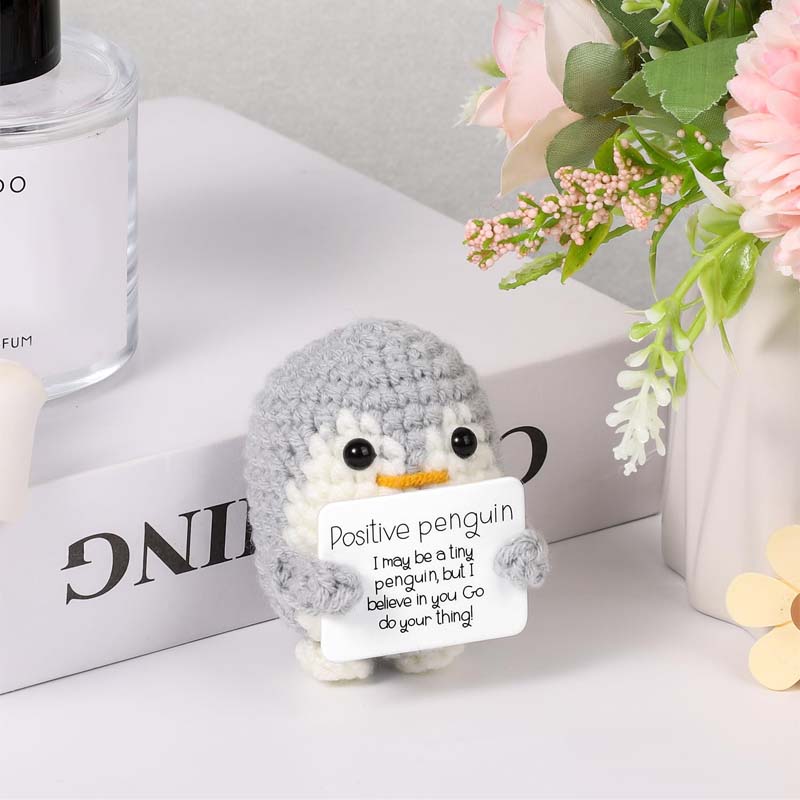 Wool Crochet Penguin Figurine