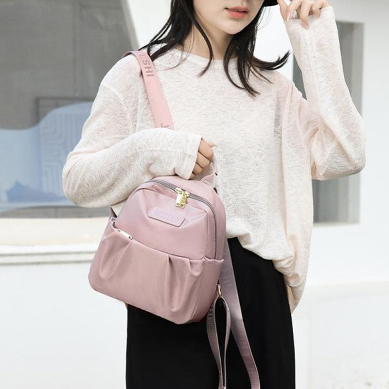 Nylon Peplum Shoulder Bag