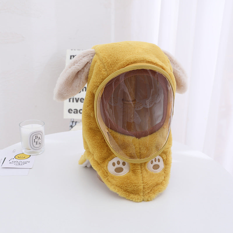 Hooded Fleece Hat with Visor  Wind