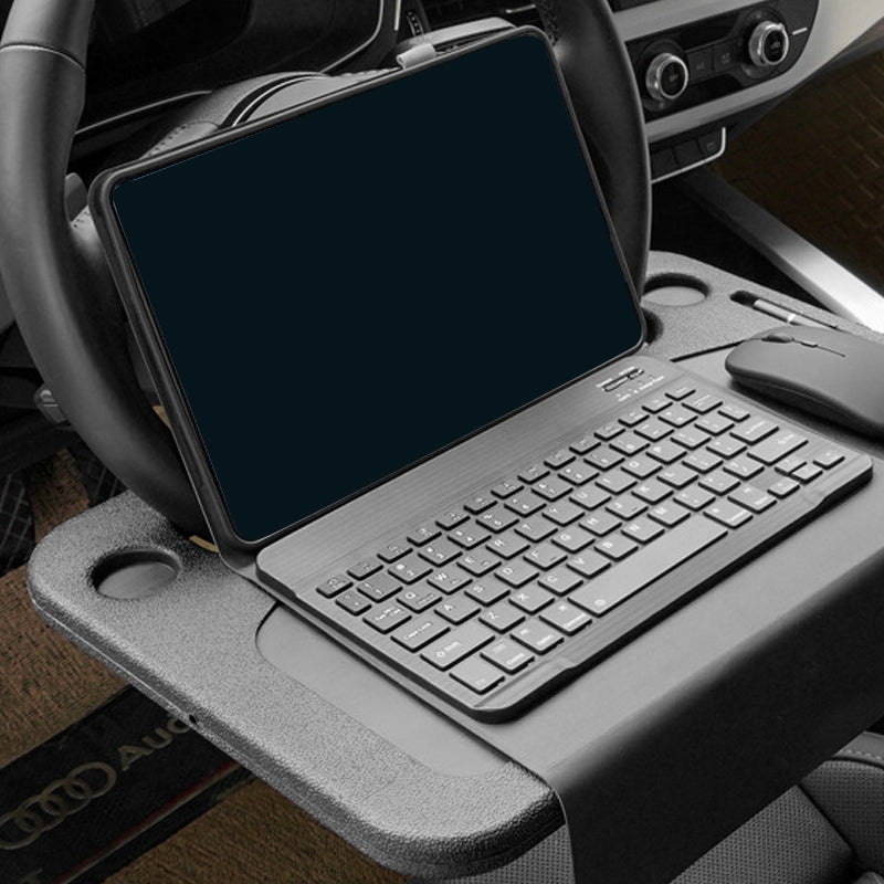 Multi-functional car steering wheel tray