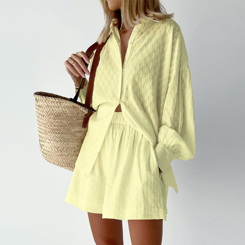 Jacquard Bubble Sleeve Suit