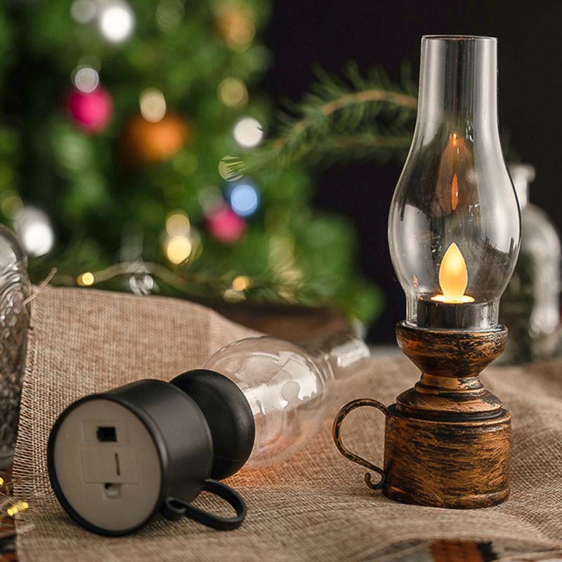 ✨🕯️LED Vintage Kerosene Lamp Electronic Swing Candle