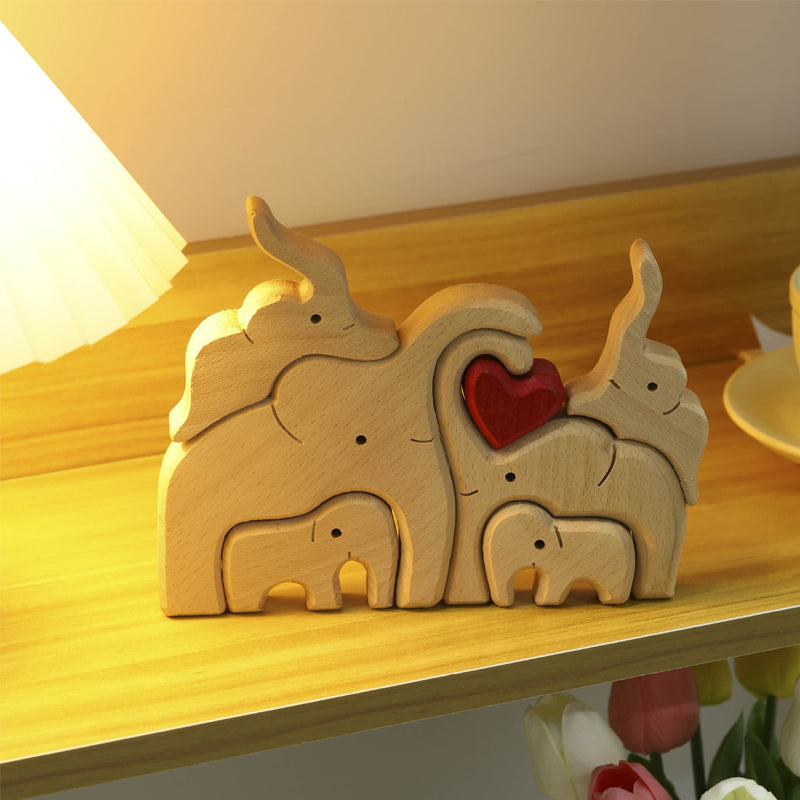 Wooden Elephant Family Puzzle