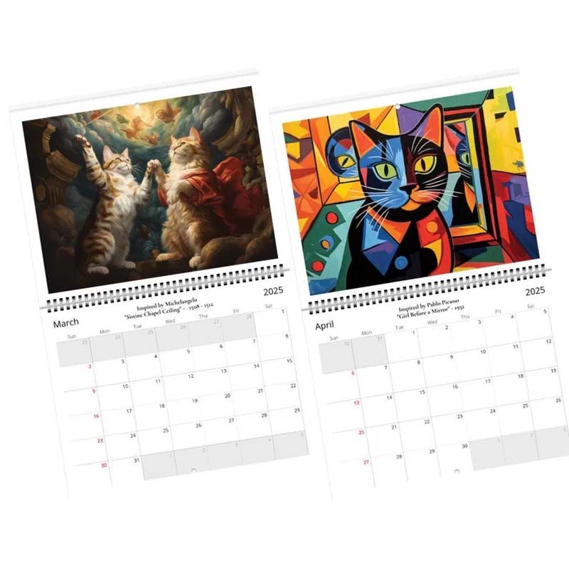 🐱Iconic Cat Art 2025 Calendar - Masterpieces Reimagined