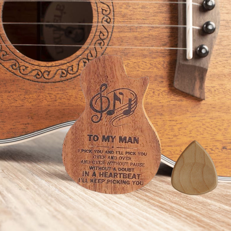 Guitar Wooden Pick Case