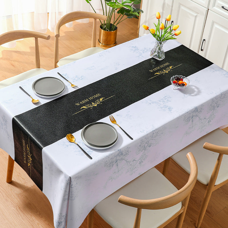 Marble Tablecloth Waterproof and Oil-proof