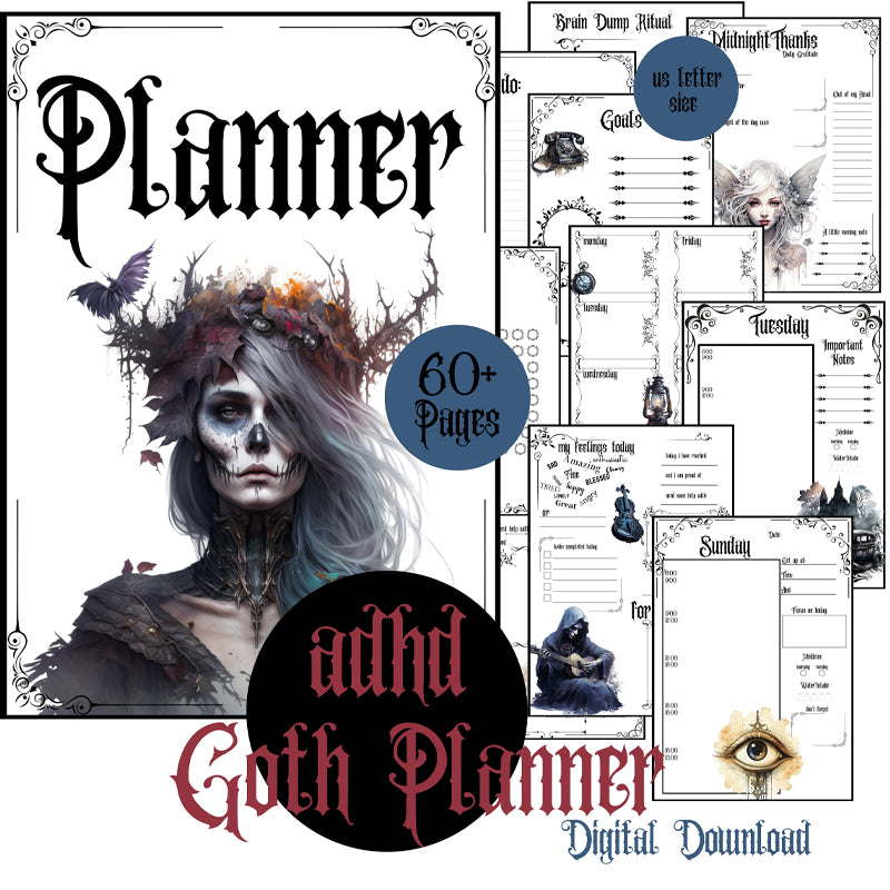 Gothic Planner Pages ADHD Planner