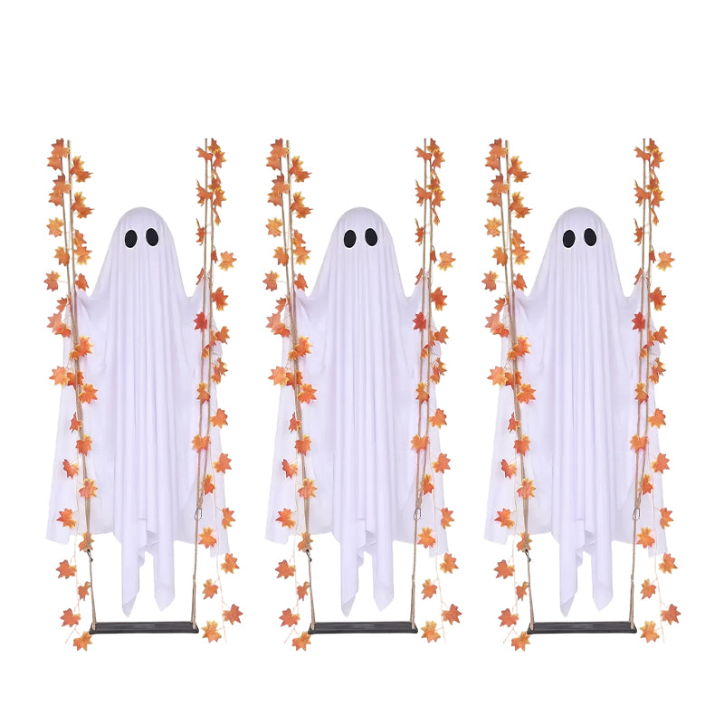 LED Light-Up Swinging Ghost Halloween Decoration