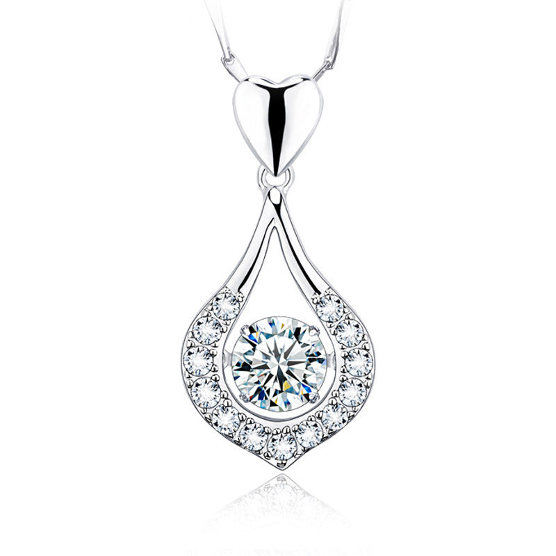 Twinkling Heart Waterdrop Stone Necklace