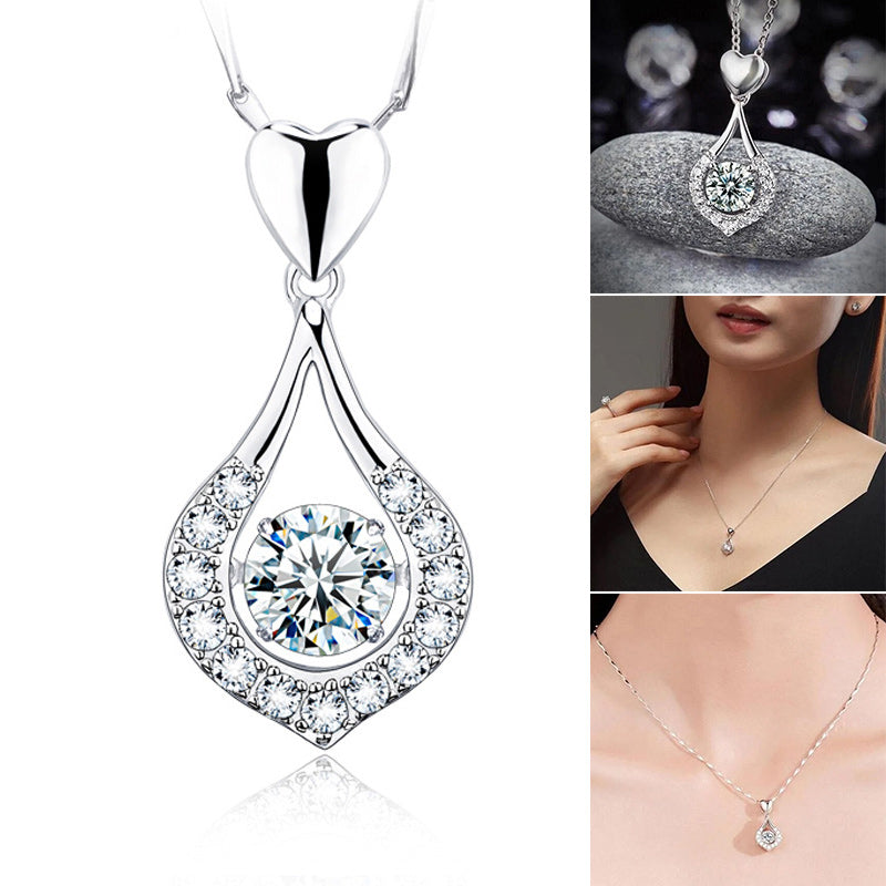 Twinkling Heart Waterdrop Stone Necklace