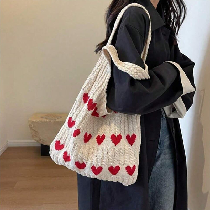 Knitted Love Tote Bag