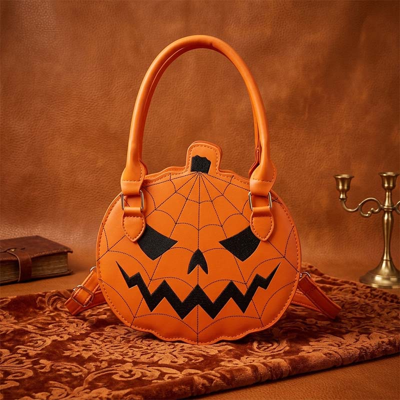 Halloween Pumpkin Color-Block Shoulder Bag