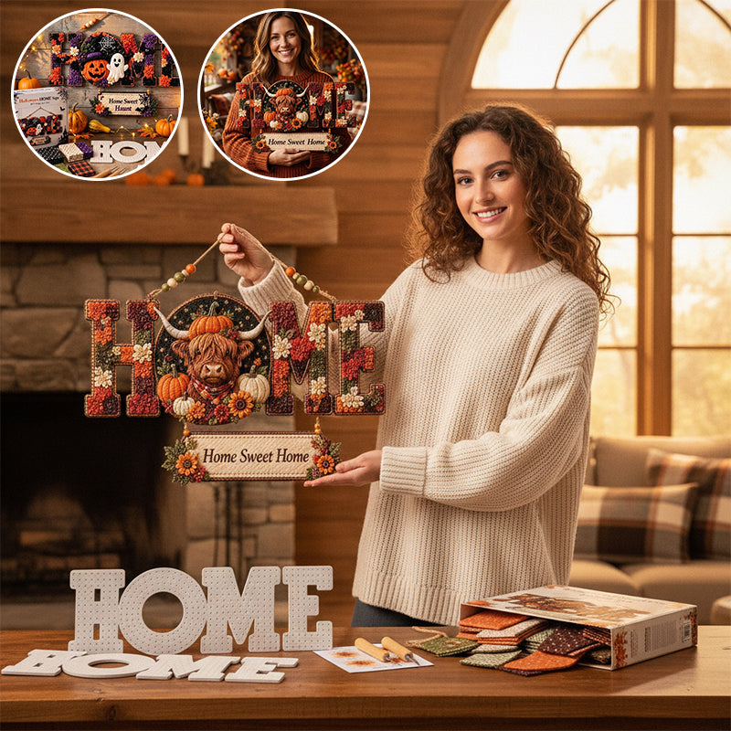 DIY Fabric Poke Art HOME Sign Kit
