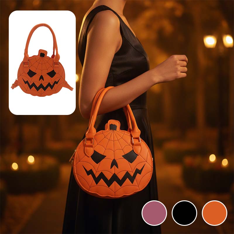 Halloween Pumpkin Color-Block Shoulder Bag