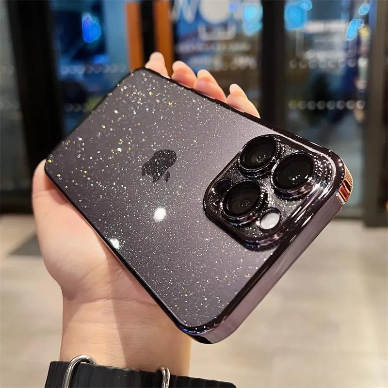 Electroplated Glitter Leaky Label Magnetic Phone Case