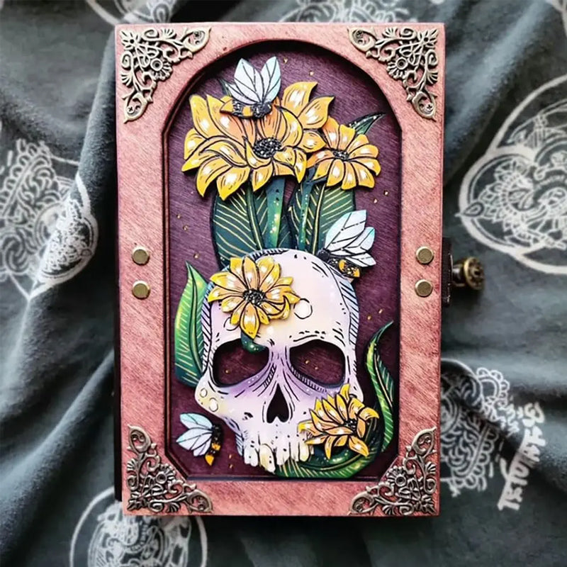 Mushroom Sunflower Skull Journal