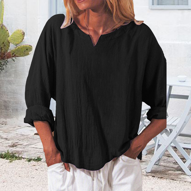 Womens Casual Solid V Neck T-shirt