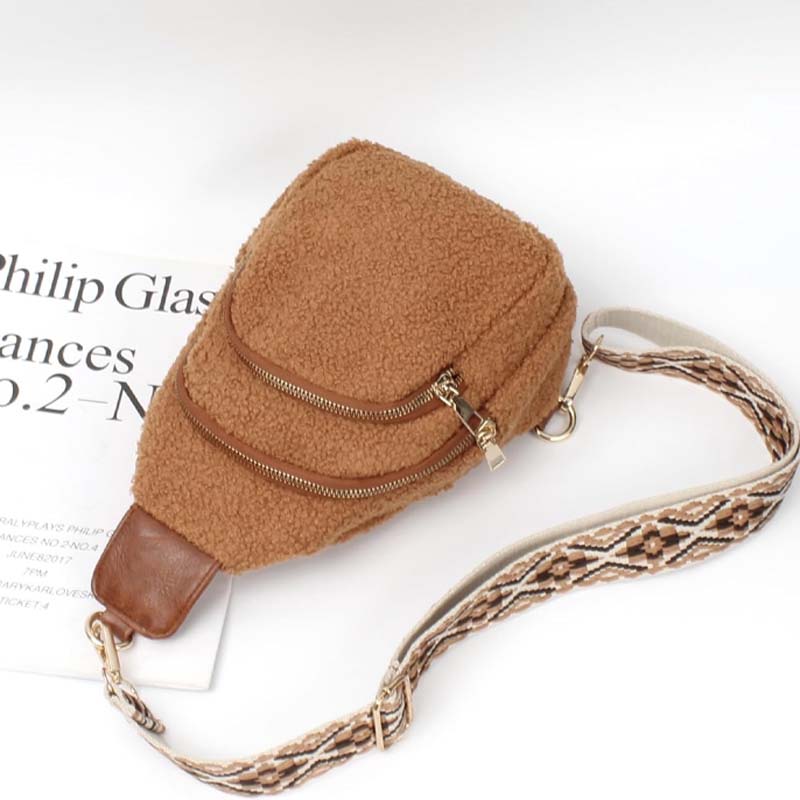 Autumn and winter plush messenger bag