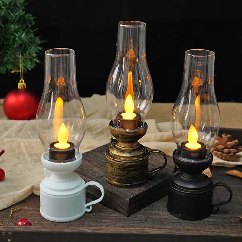 ✨🕯️LED Vintage Kerosene Lamp Electronic Swing Candle