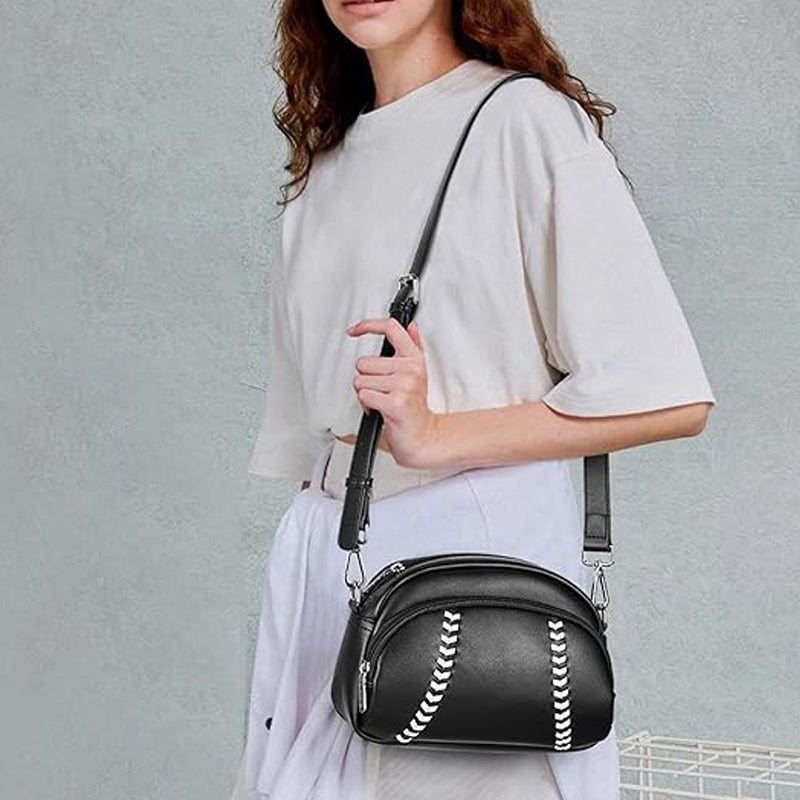 Baseball shaped shoulder bag