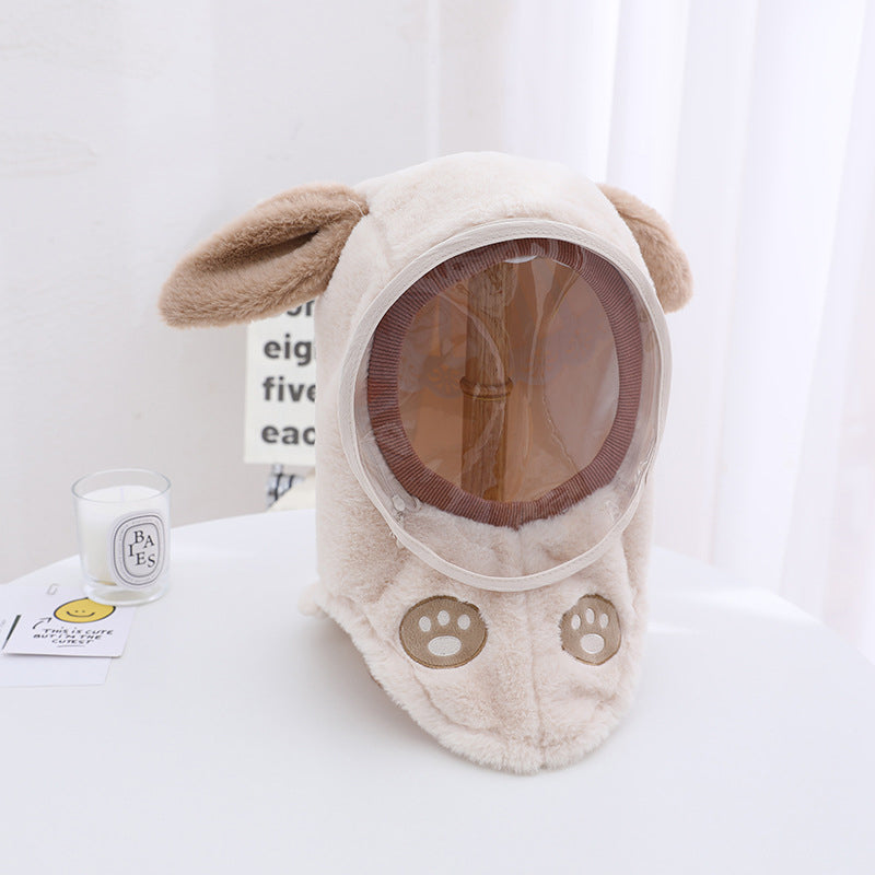 Hooded Fleece Hat with Visor  Wind