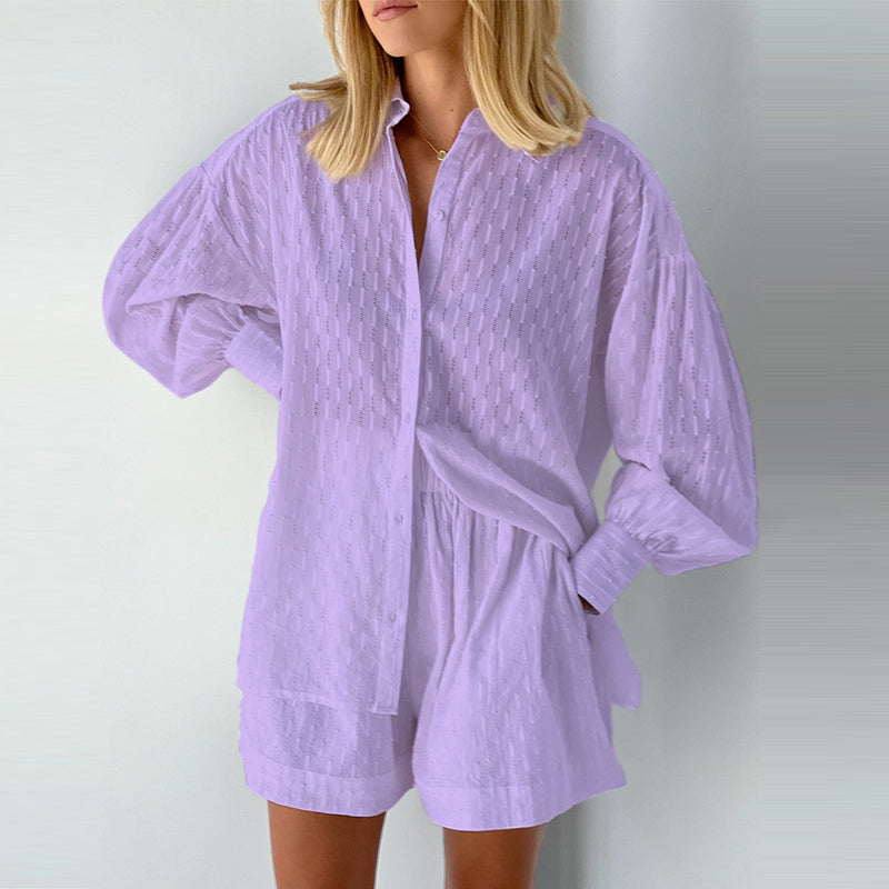 Jacquard Bubble Sleeve Suit