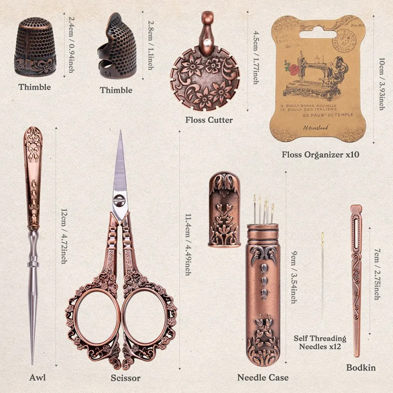 Vintage 5-Piece Set of Pointed Scissors