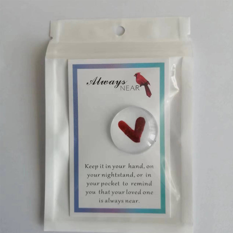 Mini Pocket Heart Glass Cardinal—Friendship Gift