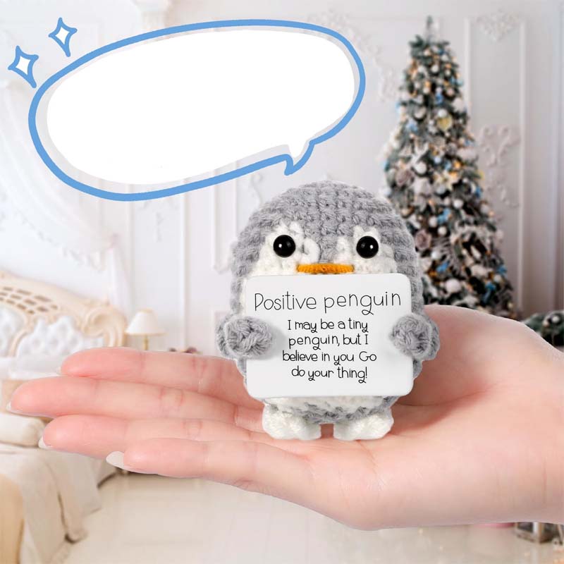 Wool Crochet Penguin Figurine