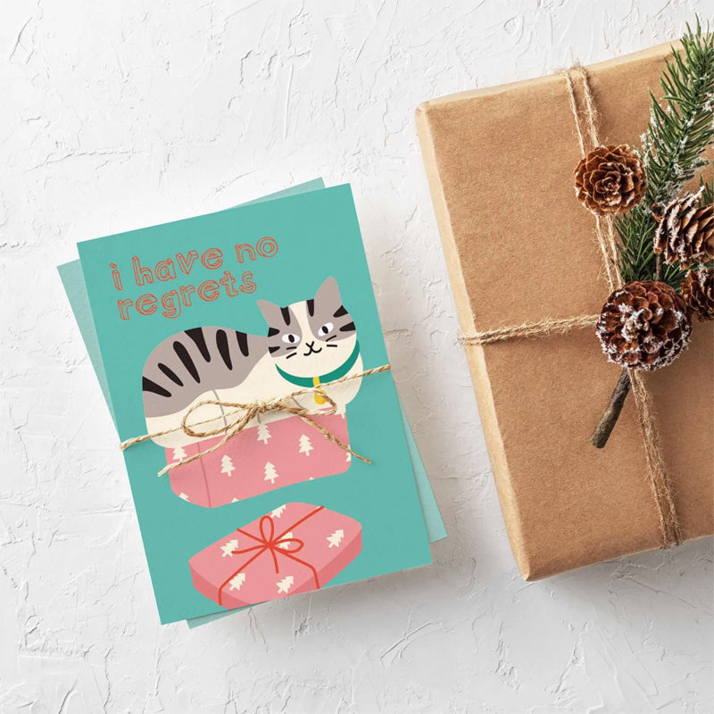 Funny Christmas Cat Greeting Card