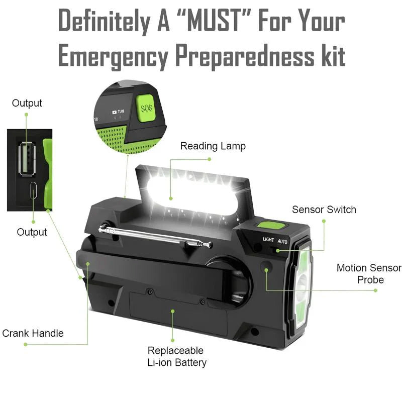 All-in-One Emergency Solar Powered Radio