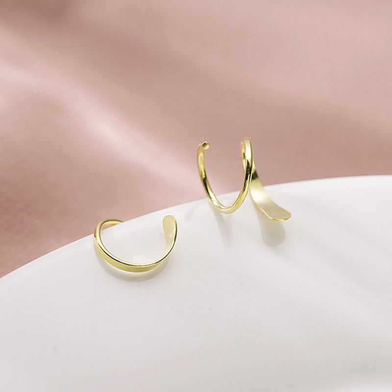 Minimal Spiral Hoop Twist Earrings (Thick Hoop Version)