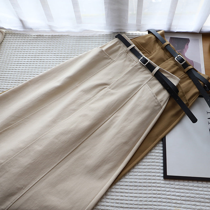 Solid Color A-Line Half-Body Skirt