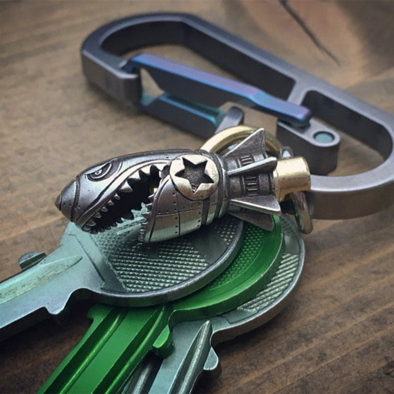 Shark Rocket Bomb Keychain