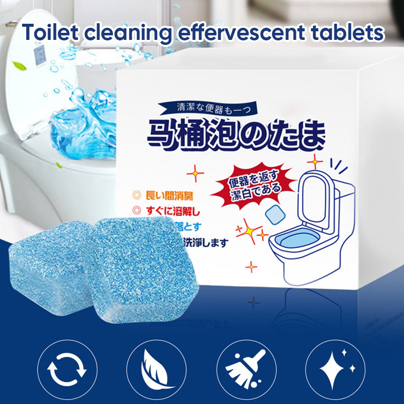 Effervescent tablets for cleaning toilets